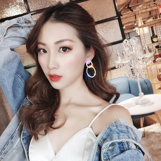 Glam Sparkle Circle Earrings