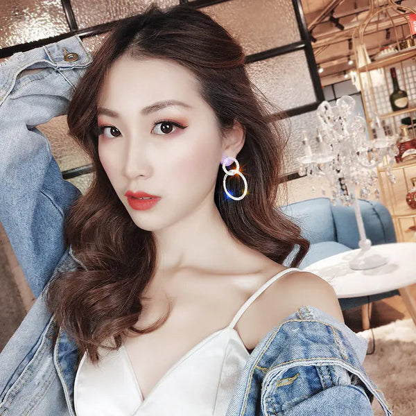 Glam Sparkle Circle Earrings